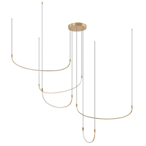 Talis Brushed Gold LED Multi-Light Pendant by Kuzco Lighting
