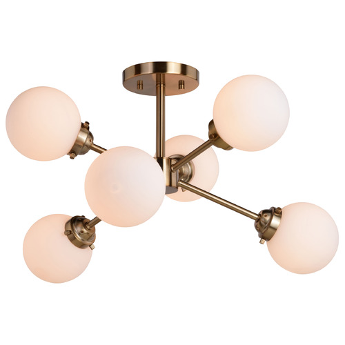 Vaxcel Lighting Orbit Muted Brass Semi-Flushmount Light