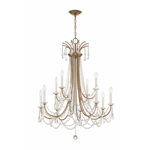 Crystorama Lighting Karrington 30-Inch Chandelier in Aged Brass by Crystorama Lighting KAR-90912-AG-CL-MWP