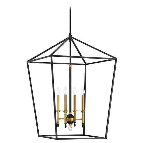 Townhall Coal & Soft Brass Pendant by Minka Lavery
