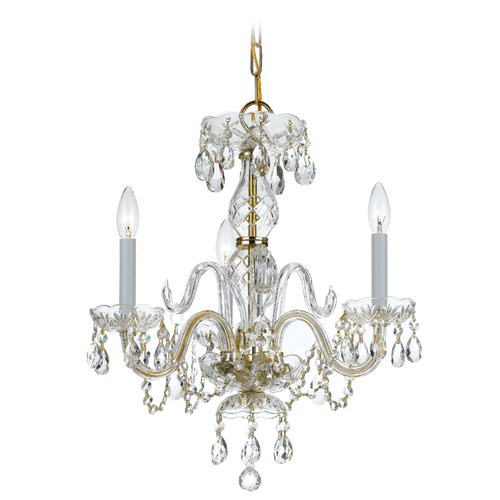 Crystorama Lighting Traditional Crystal Polished Brass Crystal Chandelier