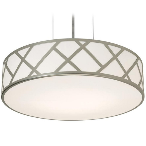 AFX Lighting Afx Lighting Haven Satin Nickel Pendant Light with Drum Shade HVNP17MBSN