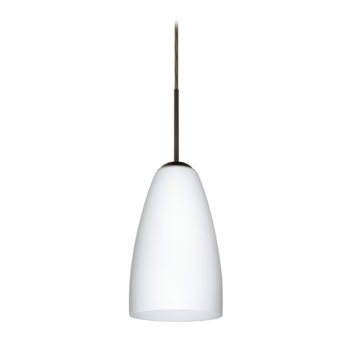 Modern Pendant Light White Glass Bronze by Besa Lighting