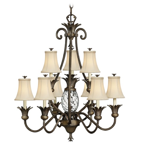 Hinkley Plantation 10-Light Chandelier in Pearl Bronze by Hinkley Lighting 4887PZ