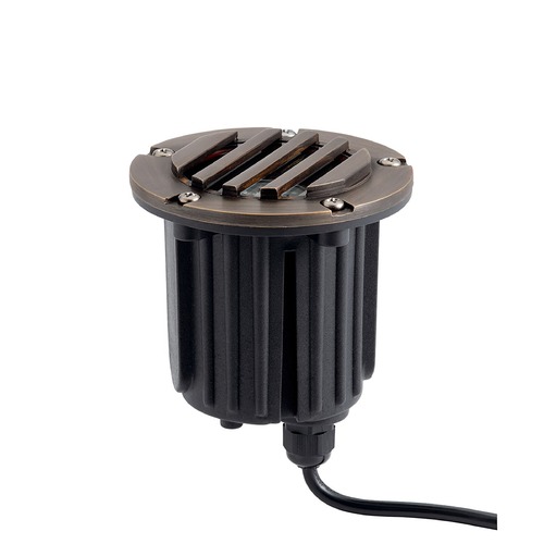 12V Brass In-Ground with Rock Guard in Centennial Brass by Kichler Lighting