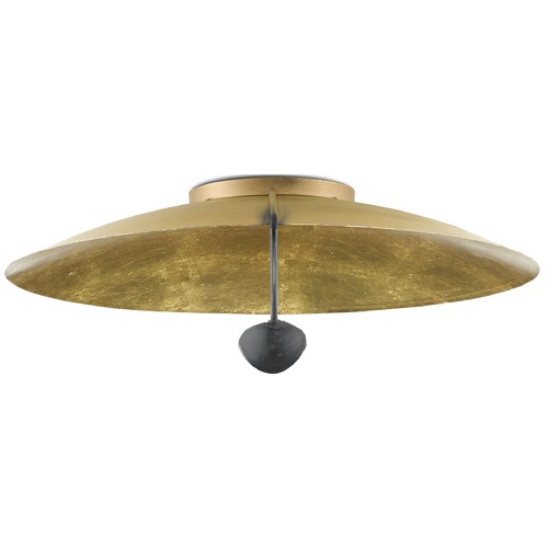 Pinders Flush Mount in Gold Leaf/French Black by Currey & Company