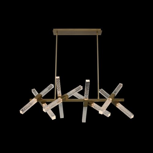 Allegri Lighting Apollo 16-Light LED Linear Light in Champagne Gold by Allegri Crystal 034960-038-FR001