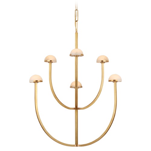 Visual Comfort Signature Collection Kelly Wearstler Pedra Chandelier in Antique Brass by Visual Comfort Signature KW5621ABALB