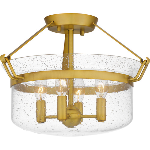 Quoizel Lighting Prescott Semi-Flush Mount in Aged Brass by Quoizel Lighting QSF5602AB