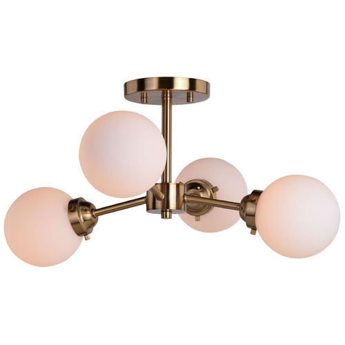Vaxcel Lighting Orbit Muted Brass Semi-Flushmount Light