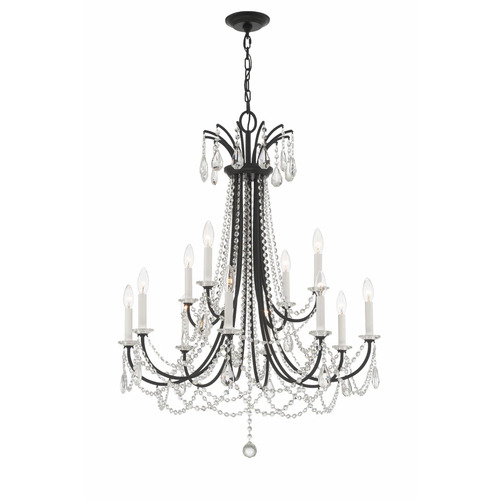 Crystorama Lighting Karrington 30-Inch Chandelier in Matte Black by Crystorama Lighting KAR-90912-MK-CL-MWP