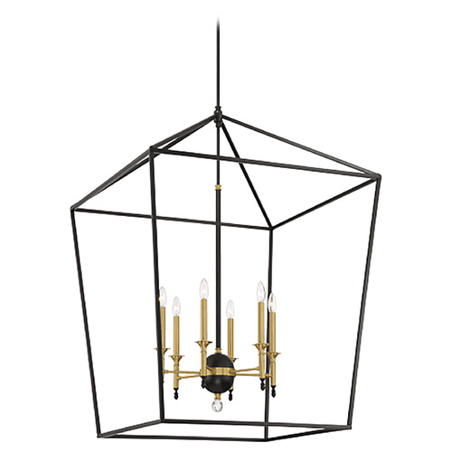 Townhall Coal & Soft Brass Pendant by Minka Lavery