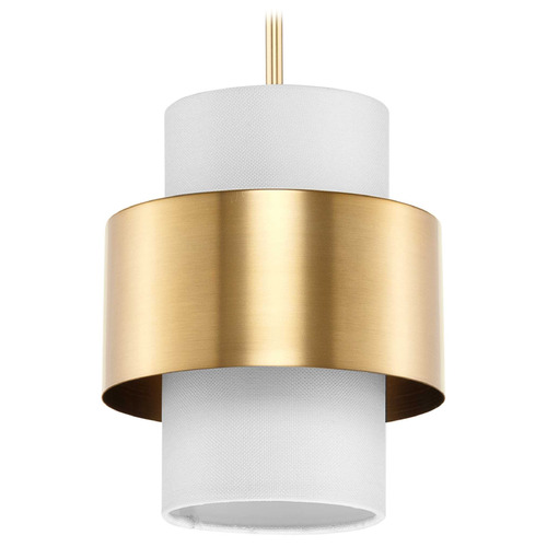 Progress Lighting Silva Brushed Bronze Mini-Pendant Light with Cylindrical Shade