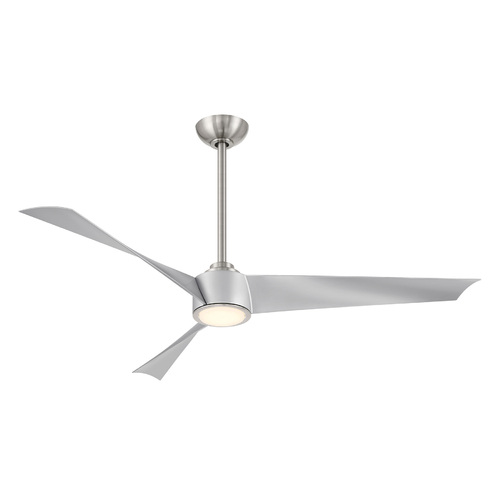 Pike 56-Inch LED Fan in Brushed Nickel & Silver by Minka Aire