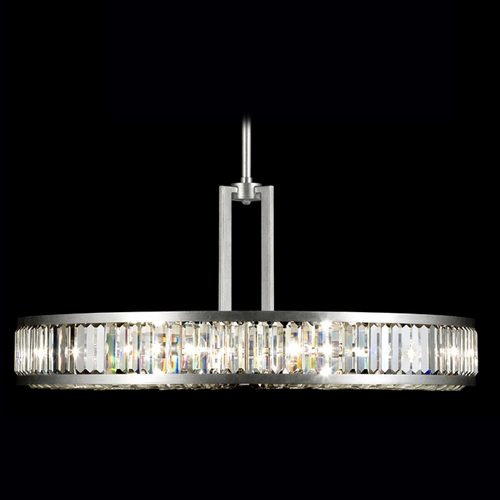 Fine Art Lamps Crystal Enchantment Silver-Leafed Pendant Light with Drum Shade