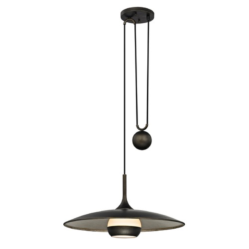 Alchemy 24-Inch Counterweight Pendant in Vintage Bronze & Silver Leaf by Troy Lighting