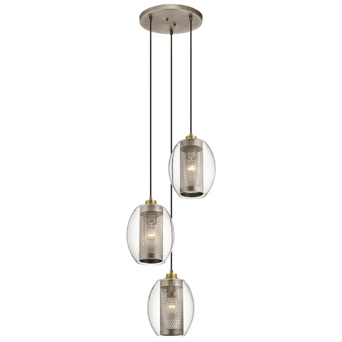 Kichler Lighting Transitional Multi-Light Pendant Pewter Asher by Kichler Lighting 44103AP