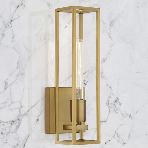 Leighton Weathered Brass Sconce by Quoizel Lighting