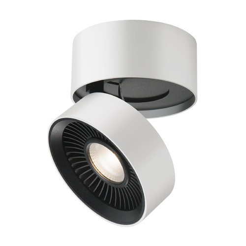 Modern Brushed Nickel LED Flush Mount with White Shade 3000K 1343LM by Kuzco Lighting