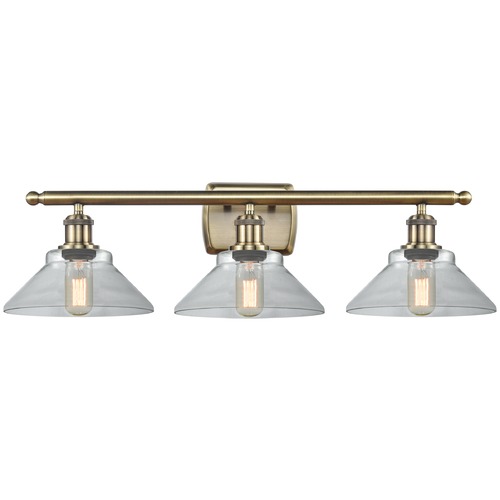 Innovations Lighting Orwell Antique Brass Bathroom Light by Innovations Lighting 516-3W-AB-G132