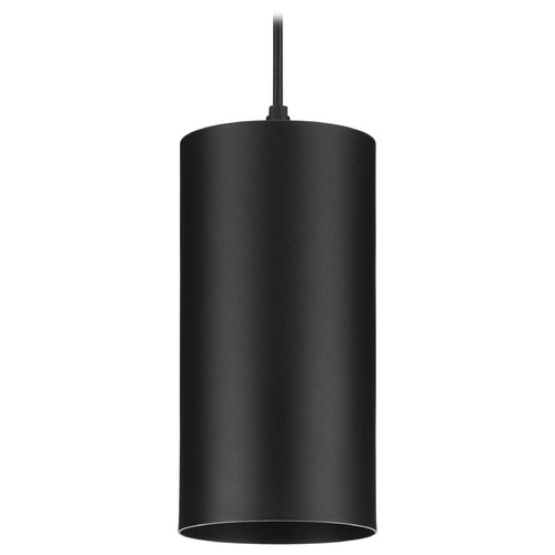 Progress Lighting 6in Cyl Rnds Matte Black LED Outdoor Hanging Light