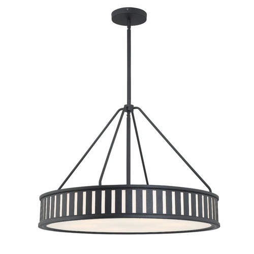 Crystorama Lighting Kendal 28-Inch Pendant in Black Forged by Crystorama Lighting KEN-8306-BF