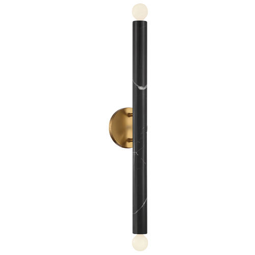 Savoy House Lighting Callaway Black Marble with Warm Brass Sconce