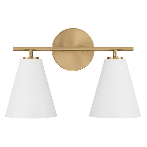 Capital Lighting Charlie Matte Brass & White Bathroom Light