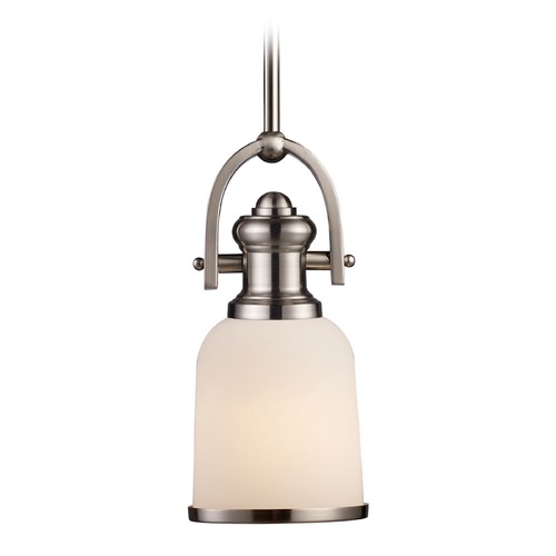 Elk Lighting Elk Lighting Brooksdale Satin Nickel LED Mini-Pendant Light with Bowl / Dome Shade 66161-1-LED