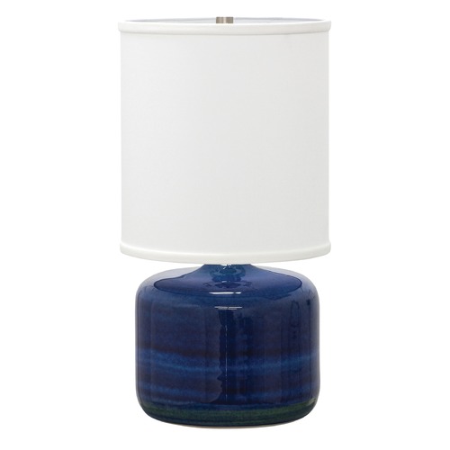 Scatchard Stoneware Blue Gloss Table Lamp by House of Troy Lighting