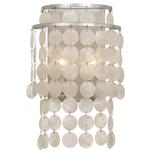 Crystorama Lighting Brielle Wall Sconce in Antique Silver by Crystorama Lighting BRI-3002-SA
