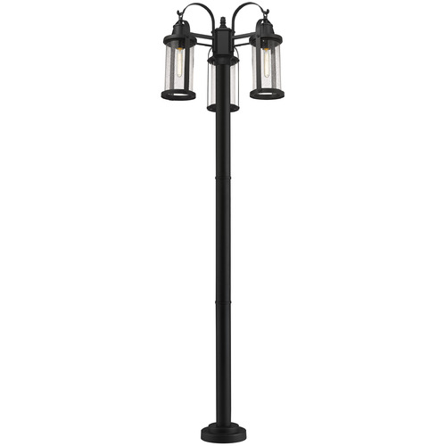 Roundhouse Black Post Light by Z-Lite