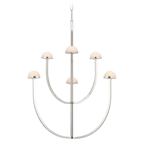 Visual Comfort Signature Collection Kelly Wearstler Pedra Chandelier in Polished Nickel by Visual Comfort Signature KW5621PNALB
