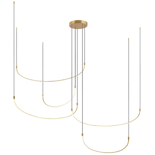Talis Brushed Gold LED Multi-Light Pendant by Kuzco Lighting