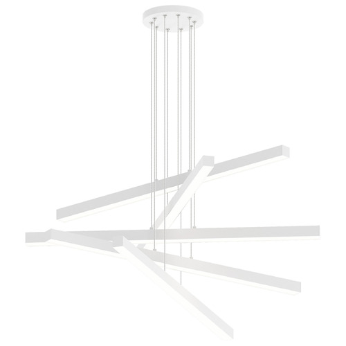 Matteo Lighting Presley Matte White LED Multi-Light Pendant with Rectangle Shade