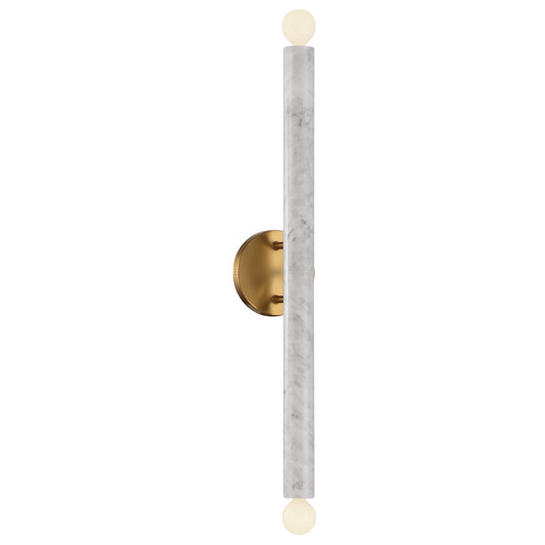 Savoy House Savoy House Lighting Callaway White Marble with Warm Brass Sconce 9-2901-2-264