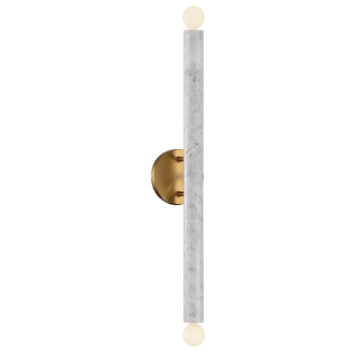 Savoy House Lighting Callaway White Marble with Warm Brass Sconce