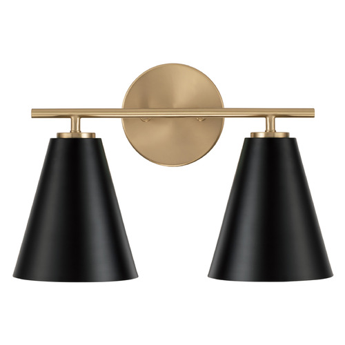 Capital Lighting Charlie Matte Brass & White Bathroom Light