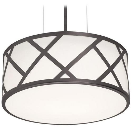 Afx Lighting Haven Black LED Pendant Light with Drum Shade