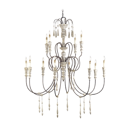 Hannah 53-Inch Chandelier in Stockholm White/Rust by Currey & Company