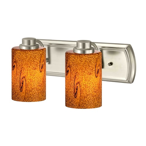 Design Classics Lighting Bath Vanity Light with 2-Lights in Satin Nickel 1202-09 GL1001C