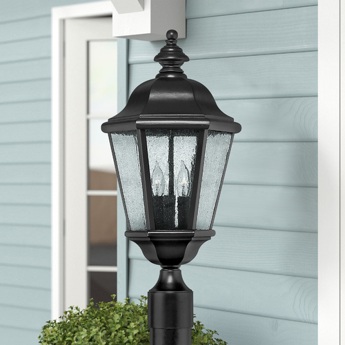 Seeded Glass Post Light Black by Hinkley Lighting
