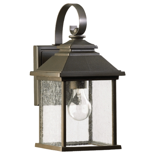 Seeded Glass Outdoor Wall Light Oiled Bronze by Quorum Lighting