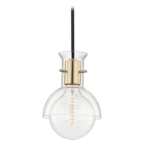 Mitzi by Hudson Valley Riley Aged Brass Mini Pendant by Mitzi by Hudson Valley H111701G-AGB