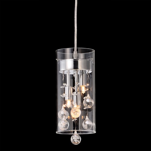 Glass-Encased Bubble Droplet Chrome Pendant by Matteo Lighting