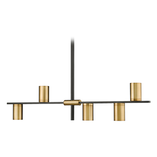 Z-Lite Calumet Matte Black & Olde Brass Linear Light by Z-Lite 814-5L-MB-OBR