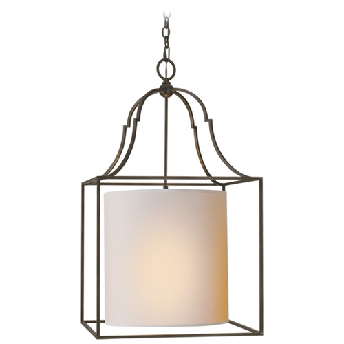 Visual Comfort Signature Collection E.F. Chapman Gustavian Lantern in Aged Iron by Visual Comfort Signature CHC2167AINP