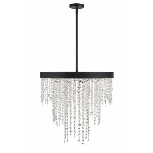 Crystorama Lighting Winham Crystal Chandelier in Black Forged by Crystorama Lighting WIN-616-BF-CL-MWP