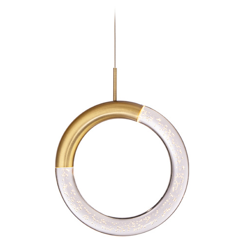 WAC Lighting Ringlet LED Mini Pendant in Aged Brass by WAC Lighting PD-27308-AB