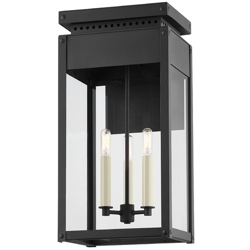 Troy Lighting Braydan Textured Black Outdoor Wall Light